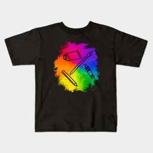 Colorful Art Supplies Kids T-Shirt